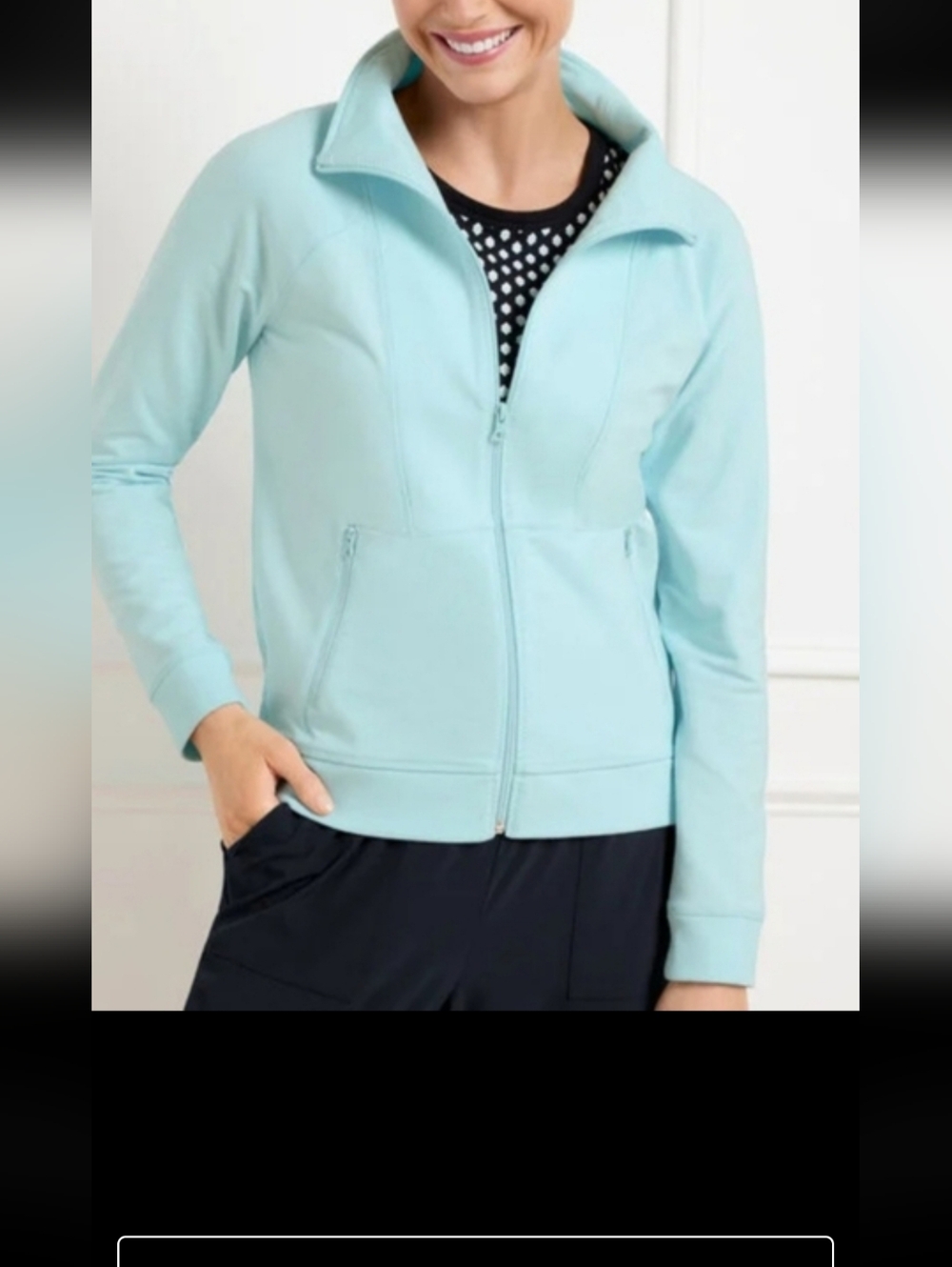 Talbots Light Aqua Zip-Front  Jacket